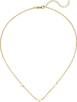 Produktbild von Collier Halskette mit Anhängern Sterne 925 Silber gold vergoldet 43 cm