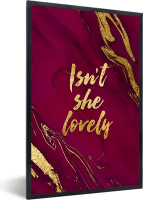 Produktbild von MuchoWow® Gerahmtes Poster Wunderschön - Gold - Rosa - Marmor 60x90 cm - Poster mit Schwarzem Bilderrahmen Wandposter Rahmen Foto Bilder - Kunst