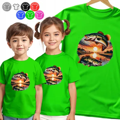 Produktbild von Kinder T-Shirt - WĘDKARSTWO - OKOŃ I ZACHÓD für Jungen - M