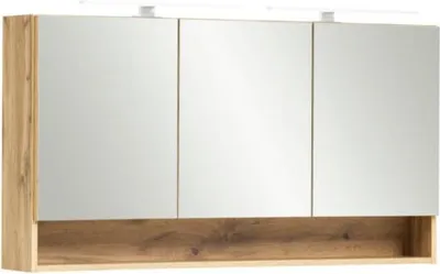 Produktbild von Spiegelschrank Karan 120cm 3 Türen mit Beleuchtung - Eiche