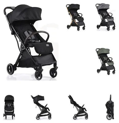 Obrázok produktu pre Cangaroo easy Fold Buggy Alu slnečná strieška nastaviteľná, skladacia, košík čierna