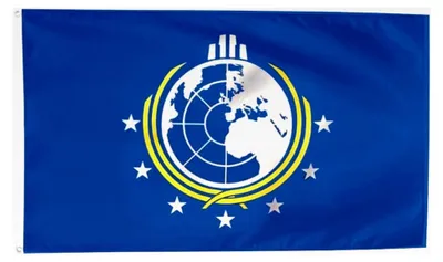 Produktbild von Flagge Erde, 90 x 150 cm, für Innen- und Außenbereich, doppelt genäht, Polyester mit Messingösen, Blau