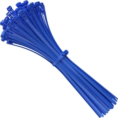 Produktbild von Kabelbinder Wiederverschließbar / 200mm x 7,6mm / 100 Stück/Blau/Wiederlösbar/Wiederverwendbar von intervisio