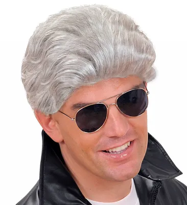 Produktbild von Herren Perücke Grau Faschings Accessoire 1960er Greaser Look Kostüm Zubehör