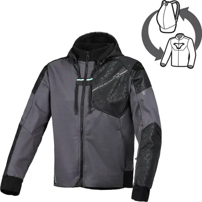 Produktbild von Macna Distec Damen Motorrad Textiljacke, grau/schwarz, M