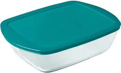 Image de Plats de Cuisson en Verre avec Couvercle PYREX Cook & Store, Rectangulaire, Lot de 3, 0.4L 1.1L 2.5L