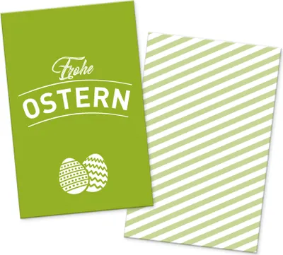Produktbild von itenga 10x Geschenkkarte "Frohe Ostern" grün in Visitenkartengröße