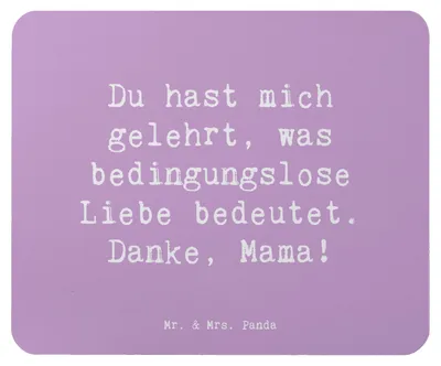 Produktbild von Mr. & Mrs. Panda Mouse Pad Spruch Mama Liebe - Lavendeltraum - Geschenk, pc mousepad, herzergreifend, computer mauspad, süß, Bedanken, Hingabe, Wertschätzung, Danke