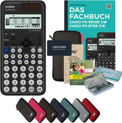 Produktbild von CALCUSO Streberpaket Dunkelgrau mit Taschenrechner Casio FX-87DE CW