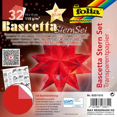 Image de Folia 820/1515 Bascetta Stern rot transparent Ø 20 cm