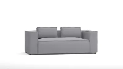 Produktbild von S-STYLE MÖBEL - Modernes Sofa 2 sitzer Lorine aus Grau Luxusmicrofaser mit weichem Sitz, B/T/H: 196 cm/ 92 cm/ 64 cm