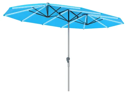 Zdjęcie produktu dla Parasol dwuwarstwowy - Parasol dwuosobowy - Parasol tarasowy - Parasol przeciwsłoneczny - Parasol ogrodowy - Niebieski