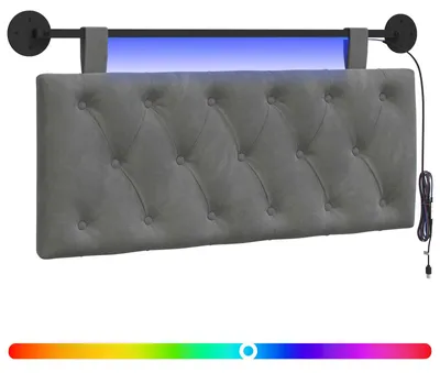 Produktbild von Hängendes Kopfteil Mit LED Licht Dunkelgrau Samt