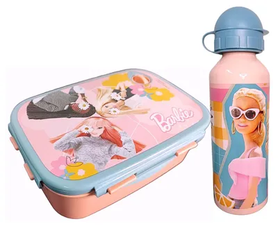 Produktbild von Barbie Set Brotdose & Alu-Trinkflasche-Kinder Lunchset Trinkflasche & Vesperdose