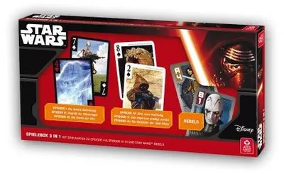 Produktbild von Star Wars Spielebox 3 in 1 - 2 Filmdecks Episode 1-3 und 6-7 + Action Game Star Wars Rebels