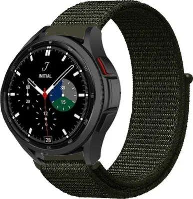 Produktbild von Strap-it Samsung Galaxy Watch 4 Classic 46mm Nylonarmband (Dunkelgrün)