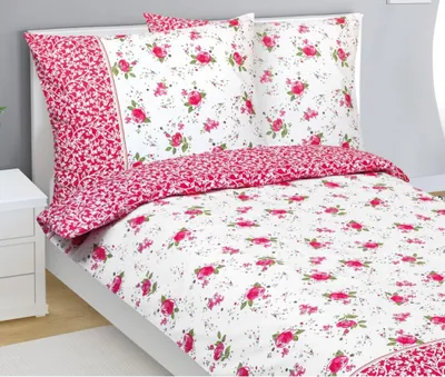 Obrázok produktu pre Bavlnené obliečky – ružová, zelená, biela – 140 × 200, 70 × 90
