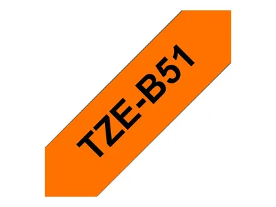 Produktbild von Brother TZE-B51 Etiketten erstellendes Band Schwarz auf leuchtend Orange