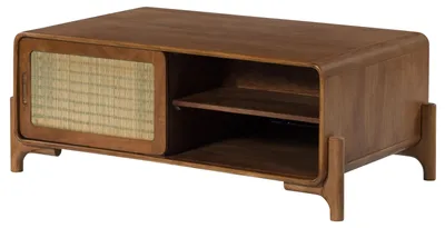 Produktbild von MASSIVMOEBEL24.DE Couchtisch Mango/Seegras 120x70x45 hellbraun lackiert MIZUMI #115