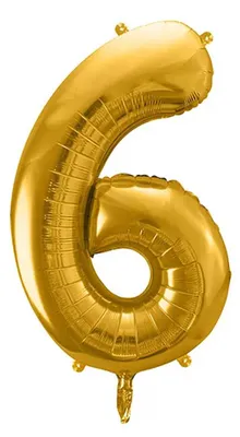 Image de Ballon de baudruche numéro 6, 86cm, doré