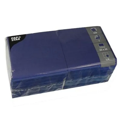 Produktbild von Servietten, 1-lagig 1/4-Falz 33 cm x 33 cm dunkelblau