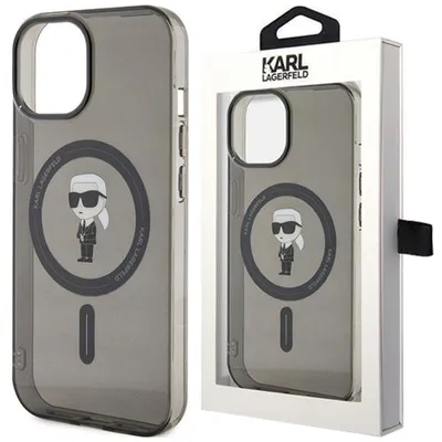 Produktbild von Karl Lagerfeld IML Ikonik MagSafe Hülle für iPhone 15  Schwarz Handyhülle
