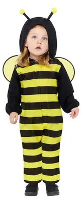 Produktbild von Amscan Bienen Onesie Babykostüm Fleece Strampler mit Flügeln 12-18M