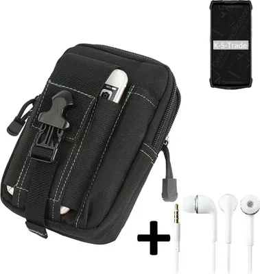 Produktbild von K-S-Trade Gürteltache + Kopfhörer kompatibel mit Ulefone Armor 13 Gürtel Tasche Holster Schutz Hülle Handy Hülle  schwarz inkl. Extrafächer