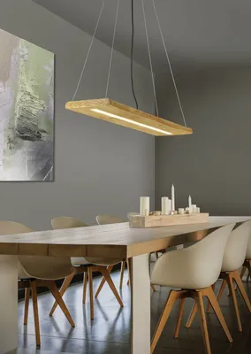 Produktbild von Trio Brad LED Pendelleuchte  27W dimmbar Holzfarbig warmweiss