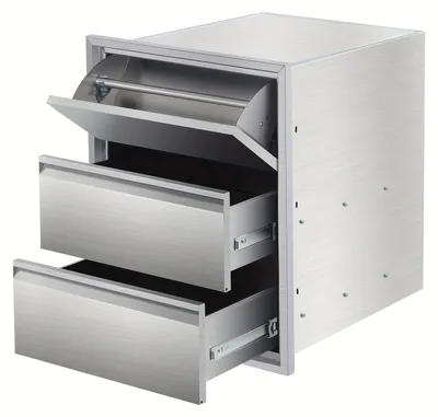 Image de Tiroir pour cuisine extérieure - Tiroir pour barbecue - Tiroir de rangement - Tiroir en acier inoxydable - Tiroir extérieur - Acier inoxydable