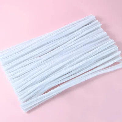 Pfeifenreiniger weiß 100 Stück Chenilledraht 30 cm 6 mm