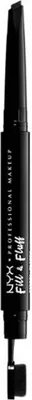 Produktbild von NYX PMU 800897188085, Black, Black, 1 Stück(e), For most recent ingredient list, please refer to packaging. Microcrystalline Wax/Cera..., Fill and define brows using the pencil end, and fluff and blend with the brush end., 0,2 g