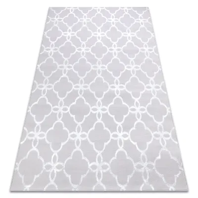 Immagine prodotto di Tappeto MEFE moderno  8504 Traliccio, fiori - Structural due livelli di pile grigio / bianca grigio 80x150 cm