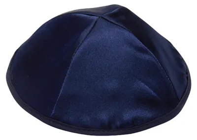 Weiße Satin Kippah 20 cm Jerusalem Design