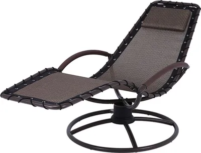 A brown and black outdoor lounge chair on a white background.