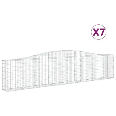 Produktbild von vidaXL Gabionen mit Hochbogen 7 Stk. 400x30x80/100cm Verzinktes Eisen