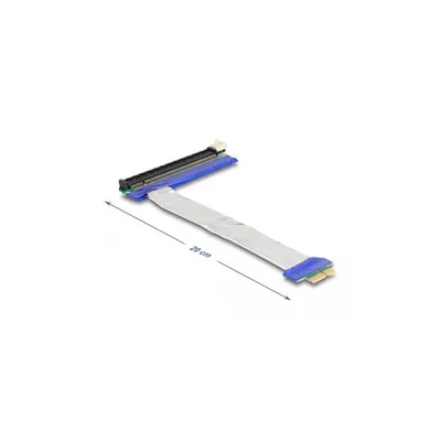 Produktbild von DeLOCK Riser Karte PCI Express x1 Stecker zu x16 Slot mit Kabel 20 cm, 0,2 m, PCI-E x1, PCI-E x16 (Gen 3.0), Männlich, Weiblich, Gerade