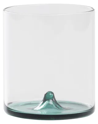 Produktbild von 4er-Set Discobolo Trinkgläser aus mundgeblasenem Borosilikatglas, 34,5 cl, transparentes Design mit seegrünem Boden für stilvolle Tischkulturen
