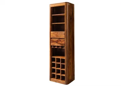 Immagine prodotto di MASSIVMOEBEL24 | porta bottiglie in legno di Shesham / Acacia 50x36x180 Noce cerato TORONTO #249