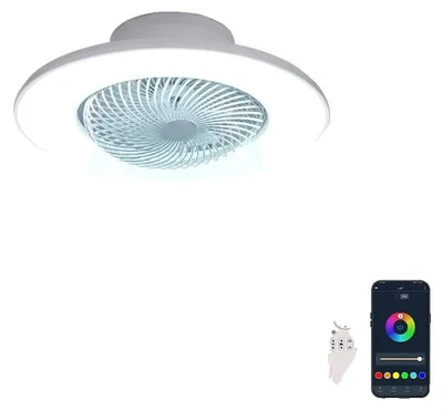 Immagine prodotto di Ventilatore a soffitto, controllo intelligente, illuminazione RGB, lampada ventilatore oscillante