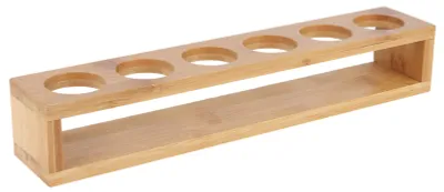 Produktbild von Holz-Desktop, einreihig, für 6 Flaschen, Weinbecherregal, Glashalter, Präsentationsregal, Organizer, 6 Löcher