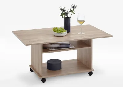 Produktbild von FMD furniture Couchtisch Wohnzimmertisch Sofatisch 100 x 60 x 44 cm Eiche Nb mit zusätzlicher Ablagefläche
