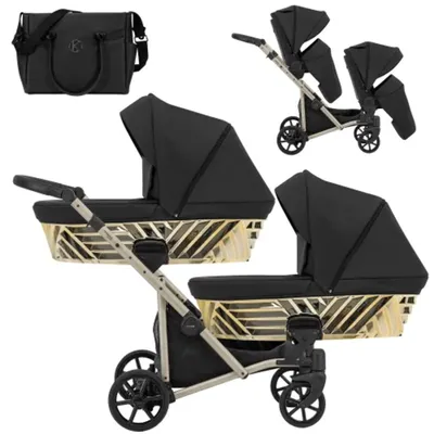 Produktbild von Kunert Ivento DUO GLAM 2in1 – Premium-Zwillingswagen – Farbe: IVE-07 Eco…