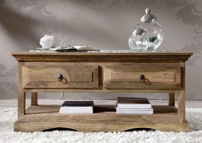 Produktbild von MASSIVMOEBEL24 Couchtisch Sheesham 110x50x50 grau geölt LEEDS #44