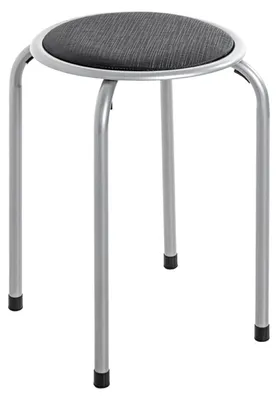 Produktbild von 1x Haku Stapelhocker, alu-schwarz - Maße: 45 cm - Ø 39 cm; 44607