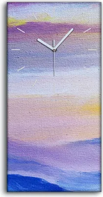 Produktbild von Küche Wohnzimmer Wand Leinwand Uhr 30x60 Malerei Abstrakte Meer Wolken Kunst - weiße Hände
