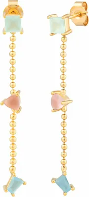 Produktbild von cai Ohrhänger 925/- Sterling Silber 4,5cm gelb Chalcedon grün 300230038V