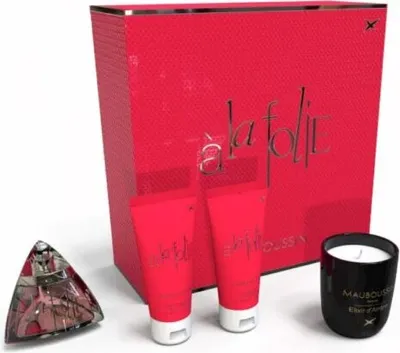 Zdjęcie produktu dla Mauboussin – Zestaw „À la Folie” – Perfumy 100 ml + Balsam do ciała 100 ml + Żel pod prysznic 100 ml + Świeca