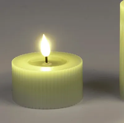 Produktbild von LED Kerze STREIFEN H. 4cm D. 7,5cm grün mit Timer Formano F25