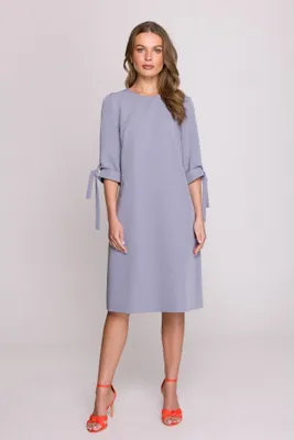 Productafbeelding van Stylove dames midi-jurk Plotmira, asgrijs, maat XL